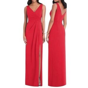 AFTER SIX Pleated Crepe Column Gown